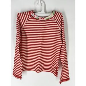 Hanna Andersson Girls Striped Long Sleeve Rash Guard Sz 9-10 Years 140cm Striped